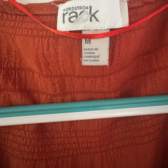 Nordstrom Orange V-Neck Baby Doll Flutter Sleeve Mini Dress - Picture 3 of 5